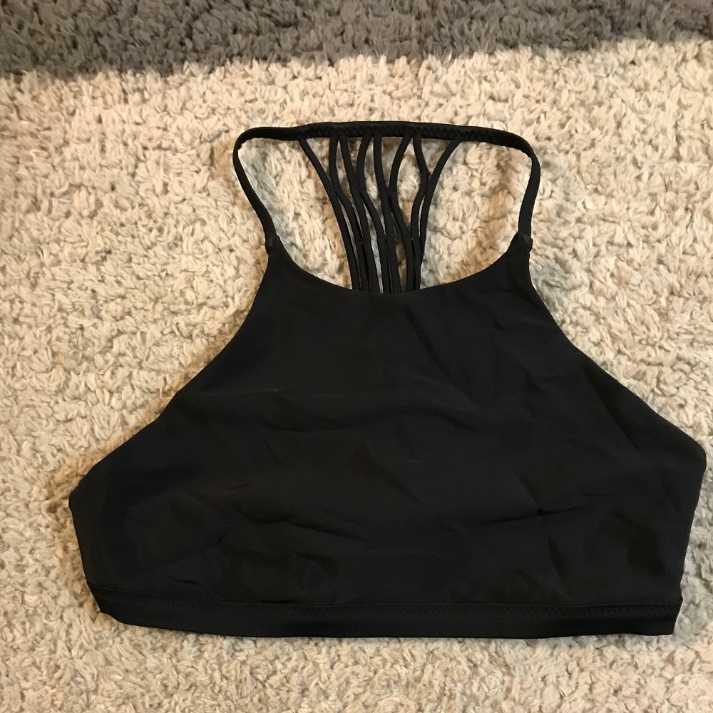 Lululemon Size 6 Black High Neck Bikini Top